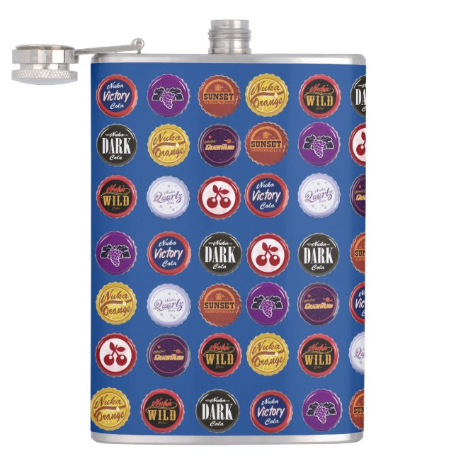 Retro Soda Cap Flask, Vintage Pop Art  Flask (Opened)
