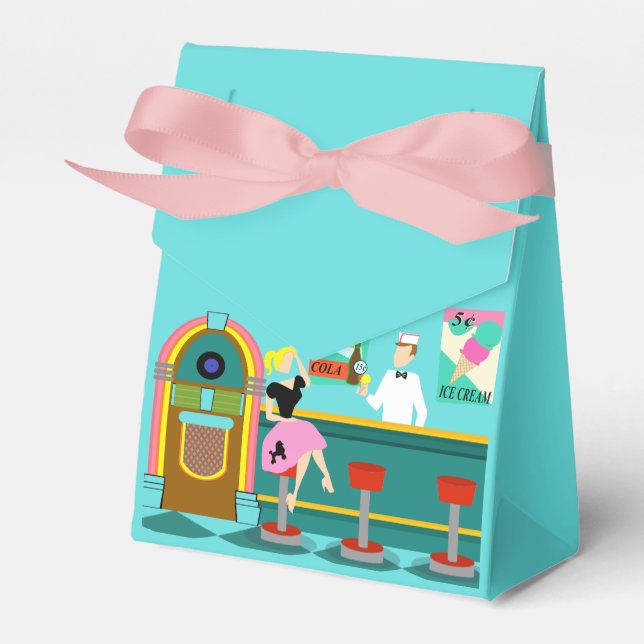 Retro Soda Fountain Favor Box (Front Side)