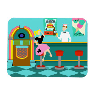 Retro Soda Fountain Flexible Magnet