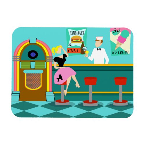 Retro Soda Fountain Flexible Magnet