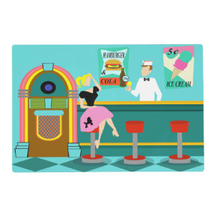 Retro Soda Fountain Laminated Placemat