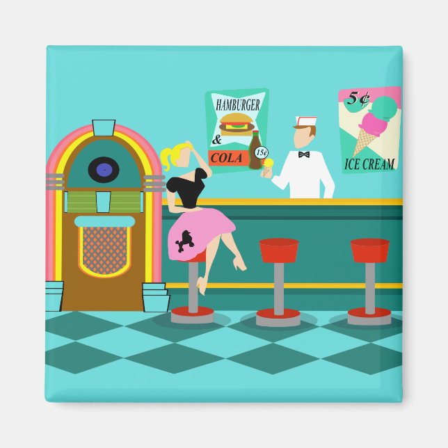 Retro Soda Fountain Magnet (Front)