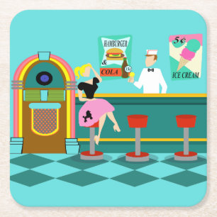 Retro Soda Fountain Paper Coaster