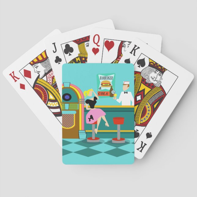 Retro Soda Fountain Playing Cards (Back)