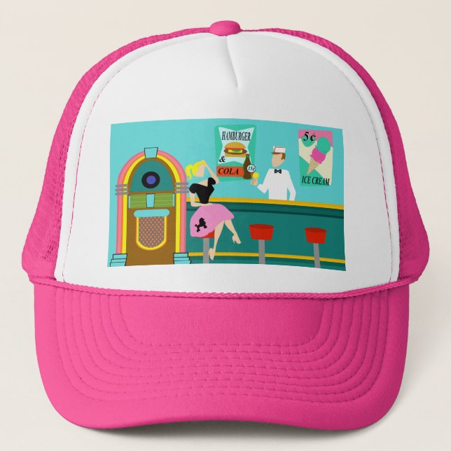 Retro Soda Fountain Trucker Hat (Front)