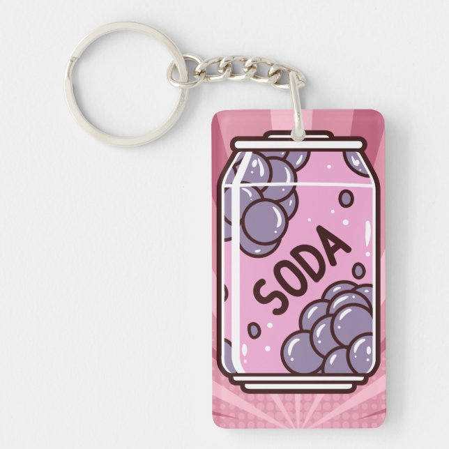 Retro Soda Pop Design – Refreshing Drink Keychain (Front)