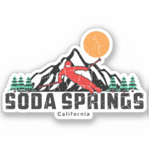 Retro Soda Springs Ski  Sticker