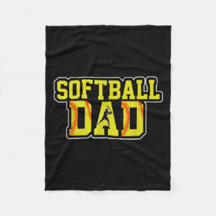 Retro Softball Dad Game Day Dad Fathers Day Christ Fleece Blanket