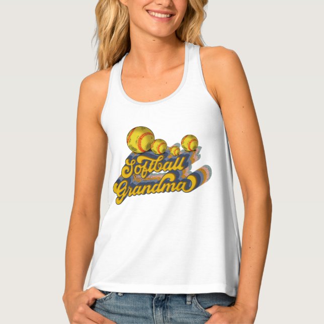 Retro Softball Grandma Sublimation Design Tank Top (Front)