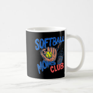 Retro softball moms club iced coffee sports mom mug