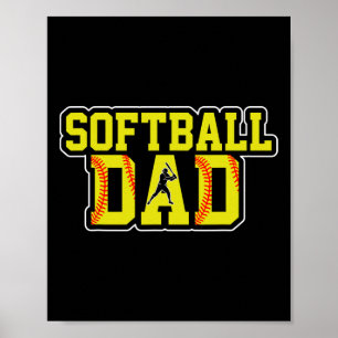 Retro Softll Dad Game Day Dad Father's Day Christm Poster
