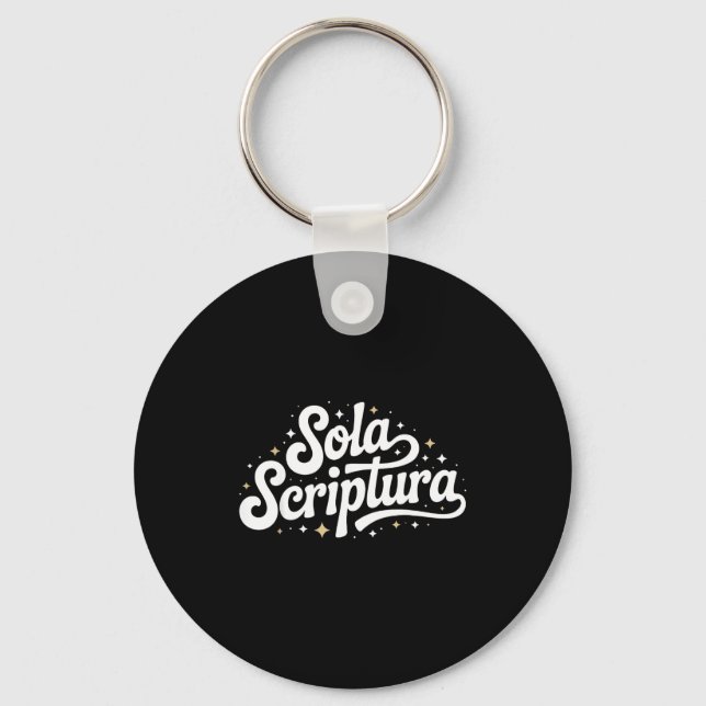 Retro Sola Scriptura Reformed Christian Theology D Keychain (Front)