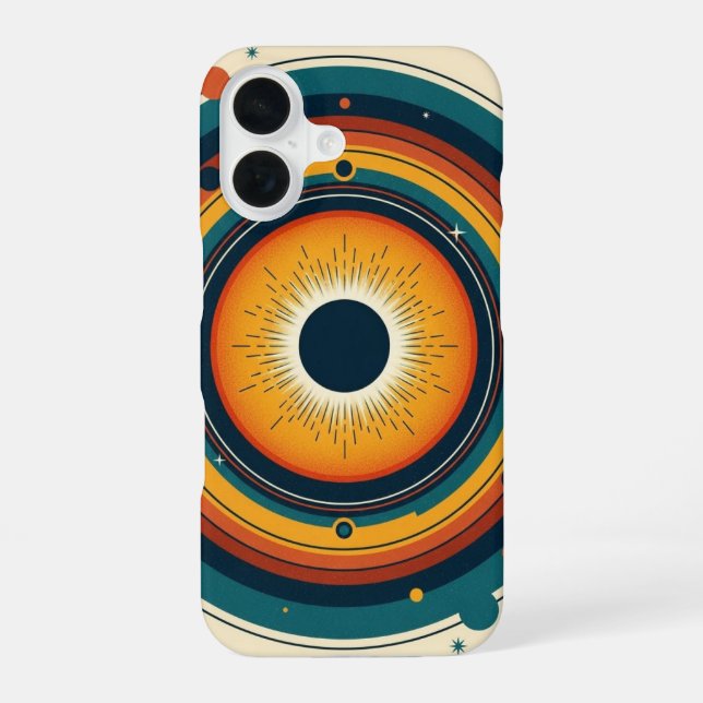 Retro Solar Eclipse iPhone Case (Back)