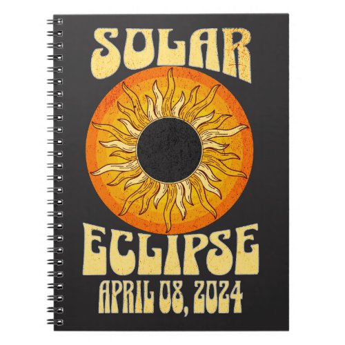 Retro solar eclipse Total Eclipse April 8 2024  Notebook