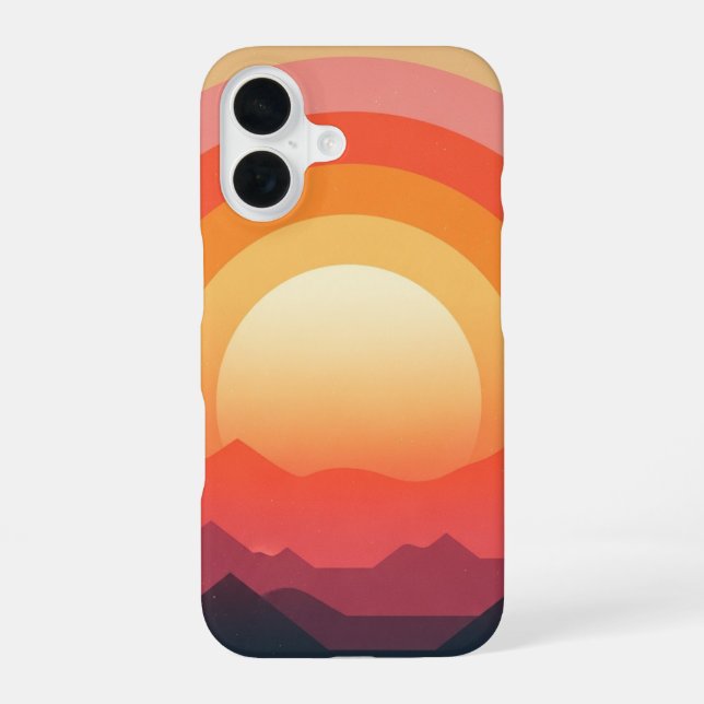 Retro Solar Horizon Iphone Case (Back)