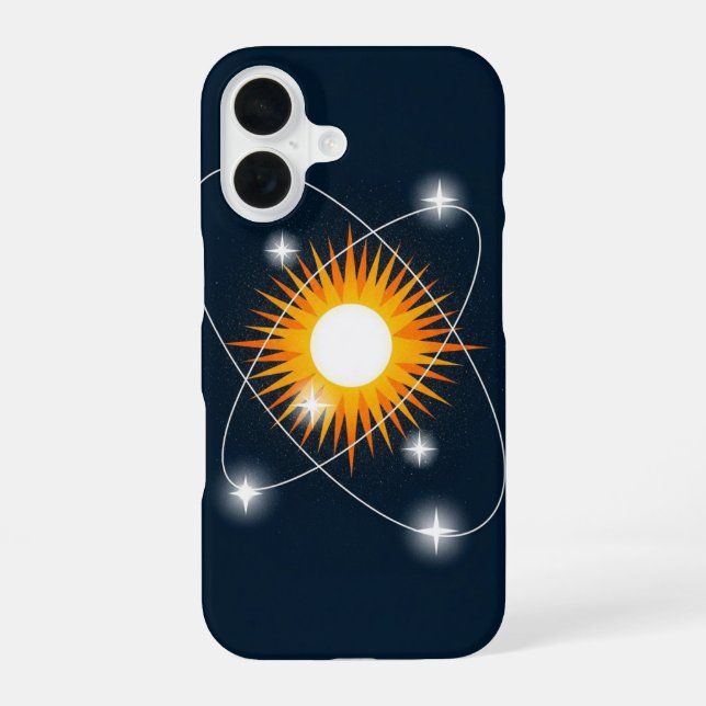 Retro Solar Orbit iPhone Case (Back)