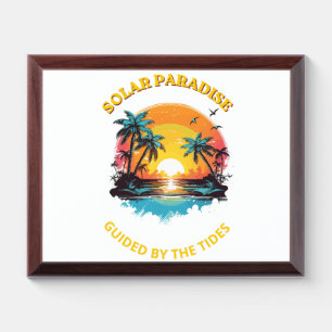 Retro Solar Paradise Guided by the Tides T-Shirt Award Plaque