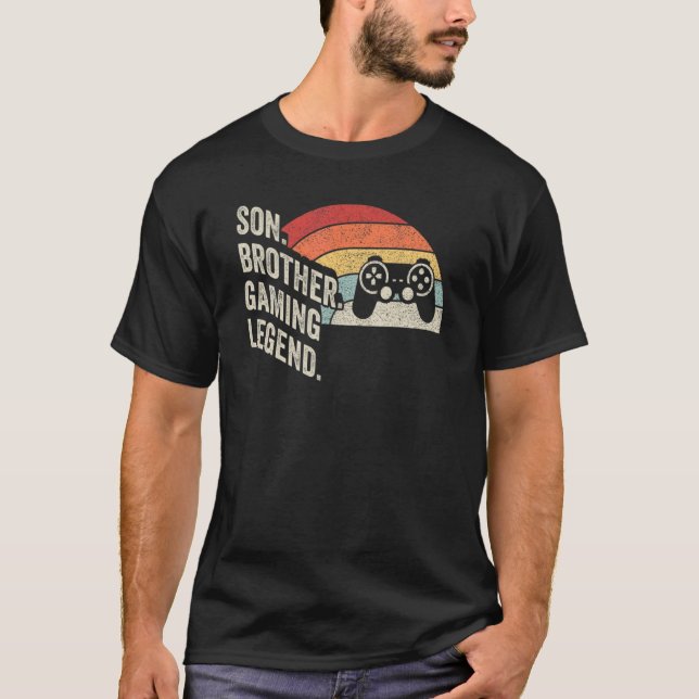 Retro Son Brother Gaming Legend Gaming Gamer Birth T-Shirt (Front)