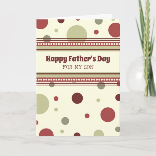 Retro Son Happy Fathers Day Card