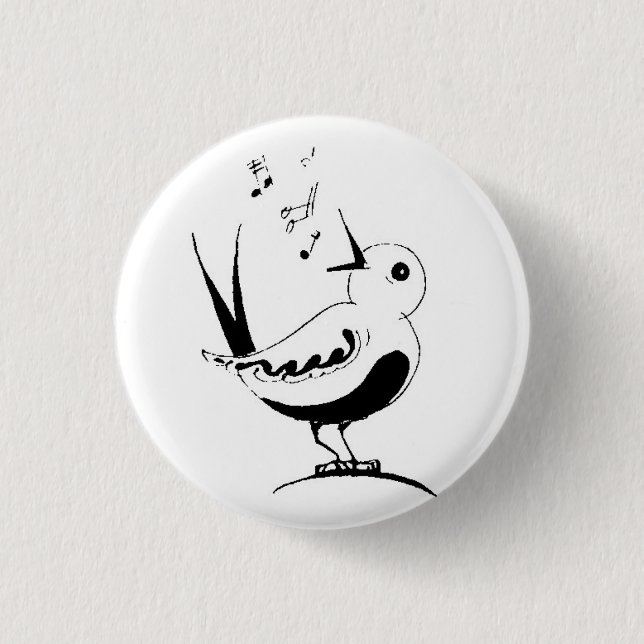 Retro song bird button (Front)