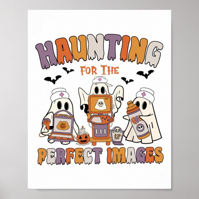 Retro Sonographer Ultrasound Tech Halloween Vascul Poster (Front)