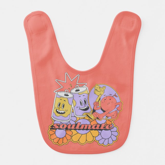 Retro soulmate 80s  baby bib (Front)