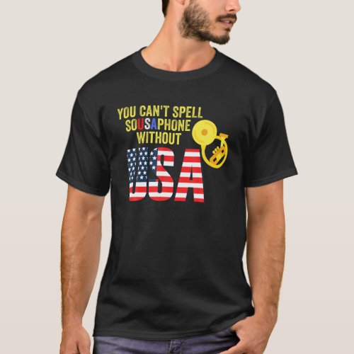 Retro Sousaphone Music Brass Band USA America T_Shirt