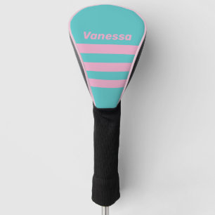 Retro South Beach Across Striping with Name Golf Head Cover