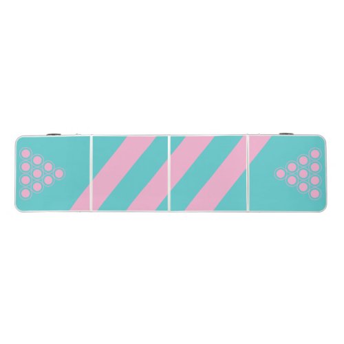 Retro South Beach Stripes Beer Pong Table