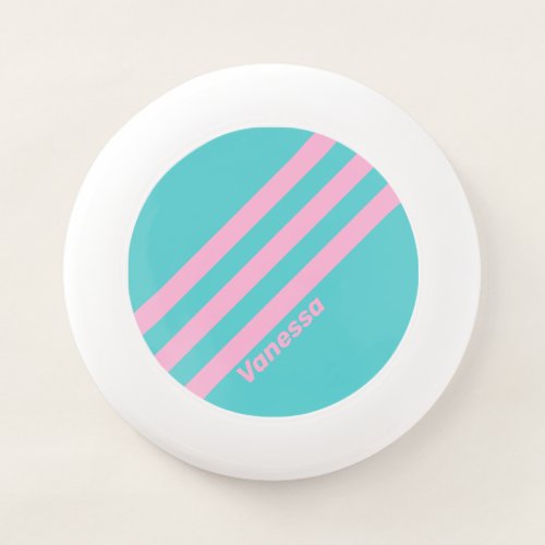 Retro South Beach Stripes with Name Wham-O Frisbee