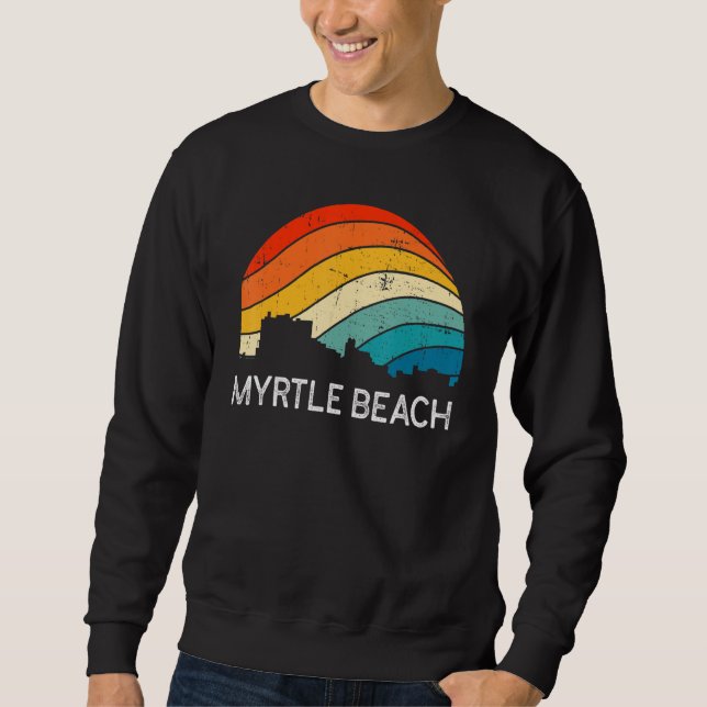 Retro South Carolina City Myrtle Beach Skyline Vin Sweatshirt (Front)