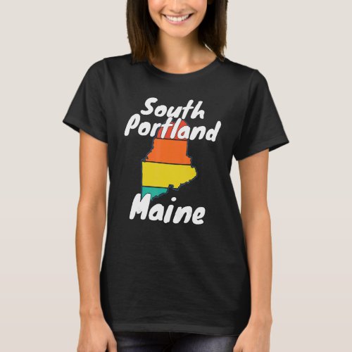 Retro South Portland ME Maine Apparel Souvenir T_Shirt