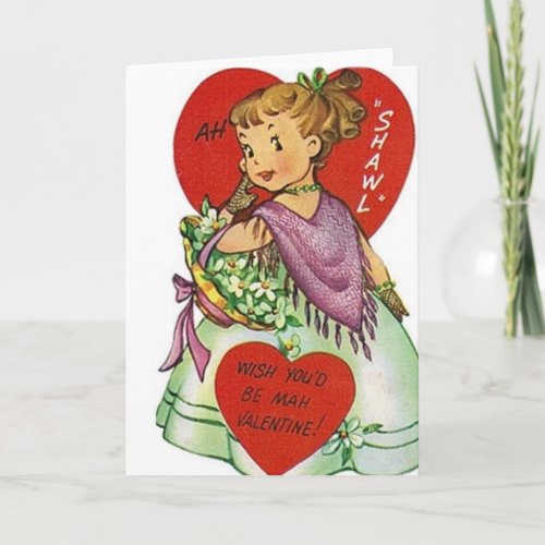 Retro Southern Belle Valentines Day Card