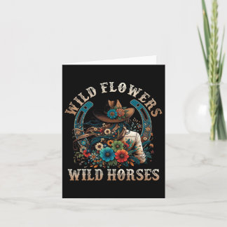 Retro Southern Sunset Cowgirl Wild Flowers - Wild  Card