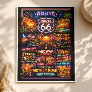 Retro Southwest Highway Journey Travel Graphic Sticker