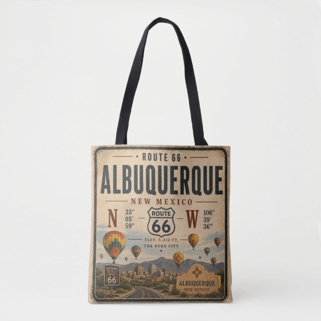 Retro Southwestern Highway Coordinates Keepsake Tote Bag (Front)