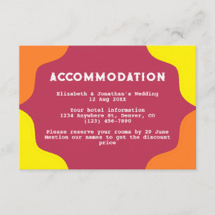 Retro Southwestern Sunrise Wedding Accommodation Enclosure Card
