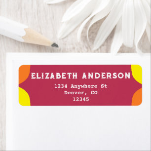 Retro Southwestern Sunrise Wedding Label