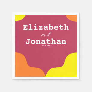 Retro Southwestern Sunrise Wedding Napkins