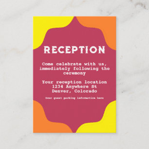 Retro Southwestern Sunrise Wedding Reception Enclosure Card