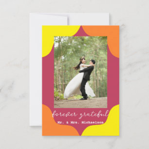 Retro Southwestern Sunrise Wedding Thank You Card