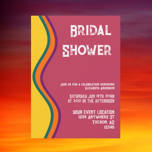Retro Southwestern Waves Bridal Shower Invitation