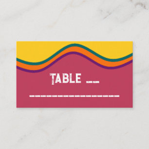 Retro Southwestern Waves Wedding Place Card