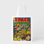 Retro Space Adventures Sci Fi Comics Grocery Bag at Zazzle
