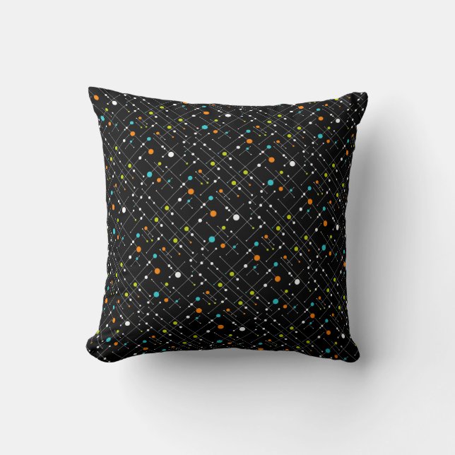 Retro Space Age Atomic Design  Throw Pillow (Front)