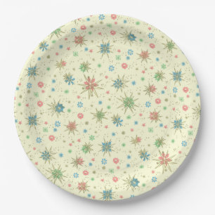 Retro Space Age Atomic Starburst Paper Plates
