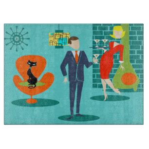 Retro Space Age Cartoon Cutting Board