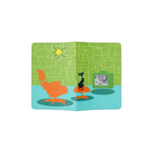 Retro Space Age Kitty Passport Holder