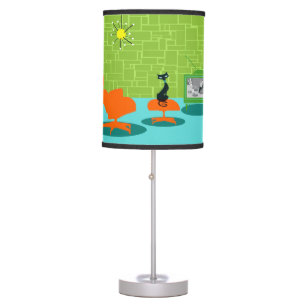 Retro Space Age Kitty Table Lamp