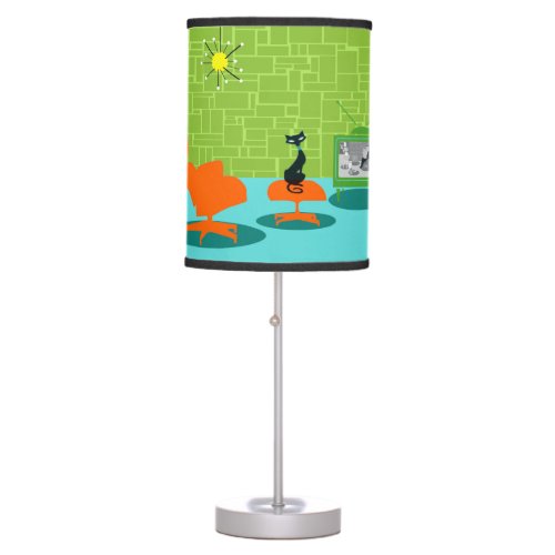 Retro Space Age Kitty Table Lamp